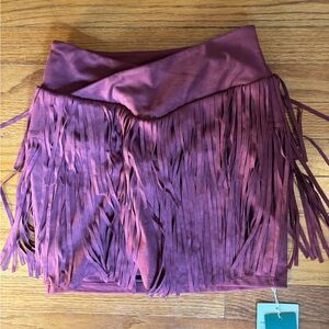 Halara Fringe Mini Skirt in Plum size small